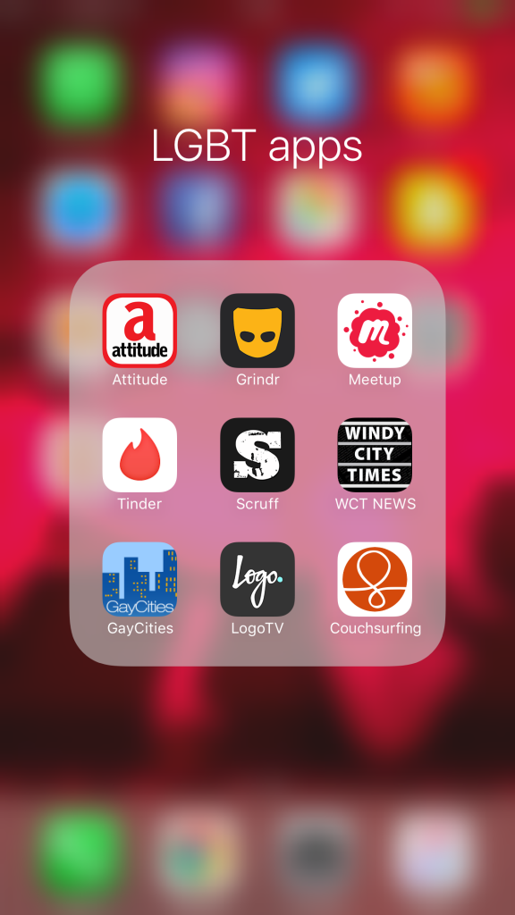 screenshot of iphone feature dating apps in folder